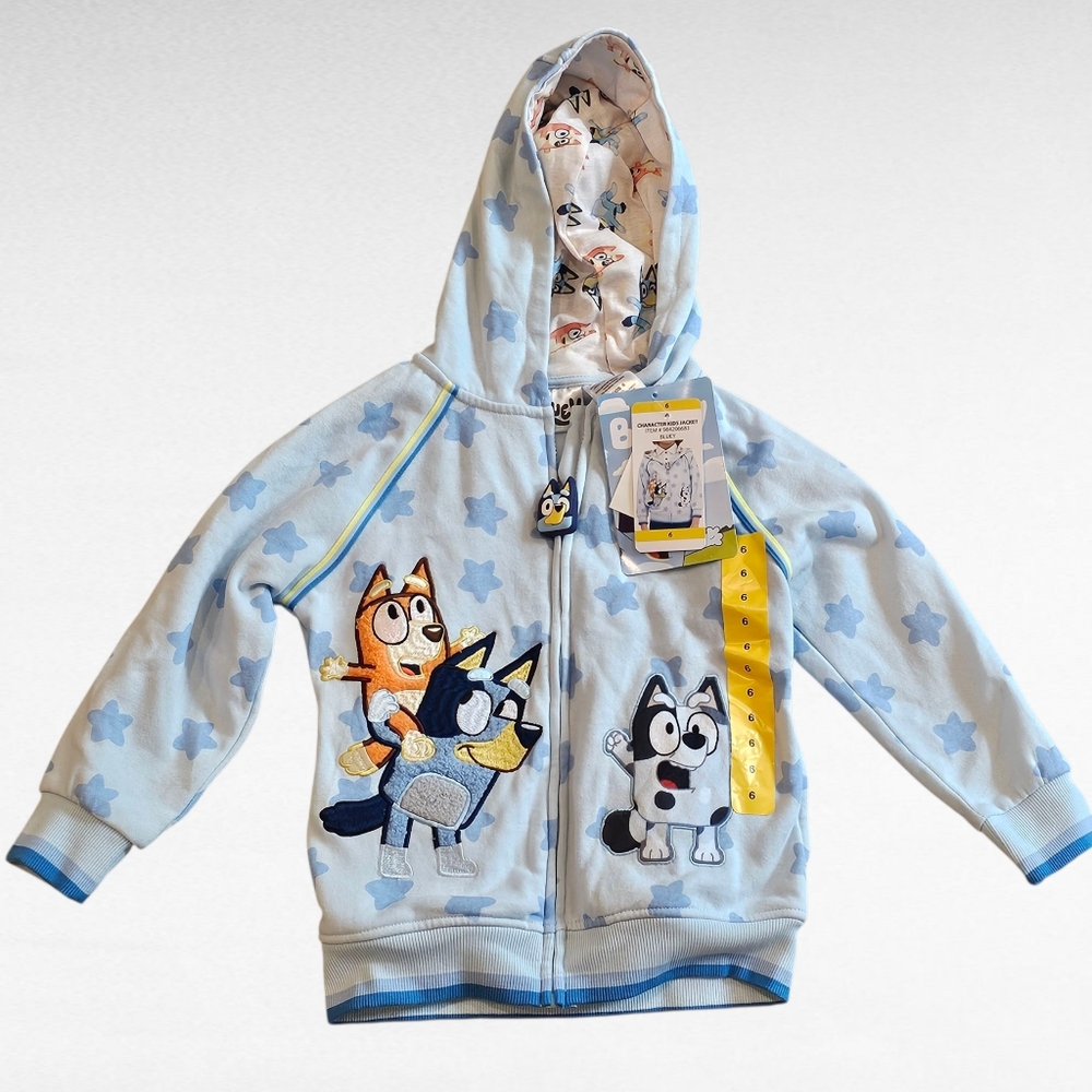 Bluey Zip Up Hoodie Jacket Size 6